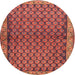 Square Machine Washable Traditional Orange Rug, wshtr4373