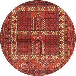 Square Machine Washable Traditional Red Rug, wshtr437