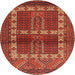 Square Machine Washable Traditional Red Rug, wshtr437