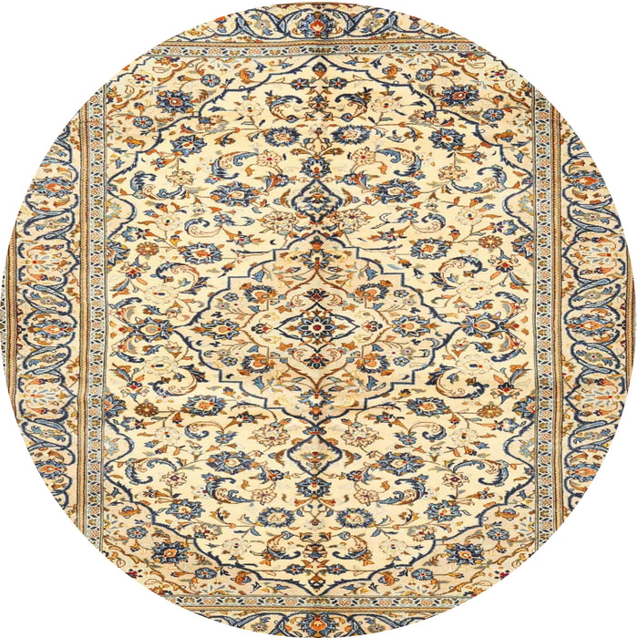 Square Machine Washable Traditional Sun Yellow Rug, wshtr4380