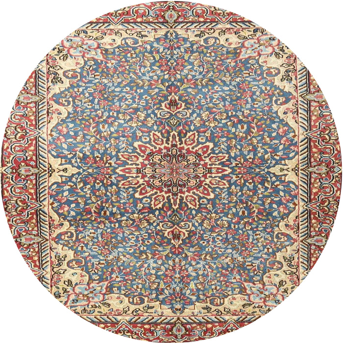 Round Traditional Chestnut Brown Persian Rug, tr4381