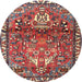 Round Traditional Camel Brown Persian Rug, tr4383