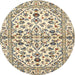 Round Traditional Brown Persian Rug, tr4384
