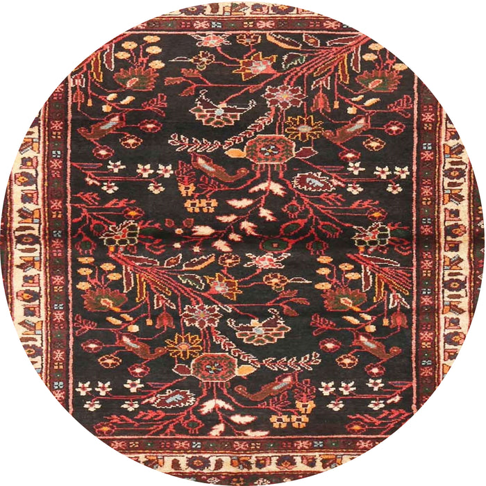 Square Machine Washable Traditional Rust Pink Rug, wshtr4387