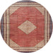 Square Machine Washable Traditional Fire Brick Red Rug, wshtr4395