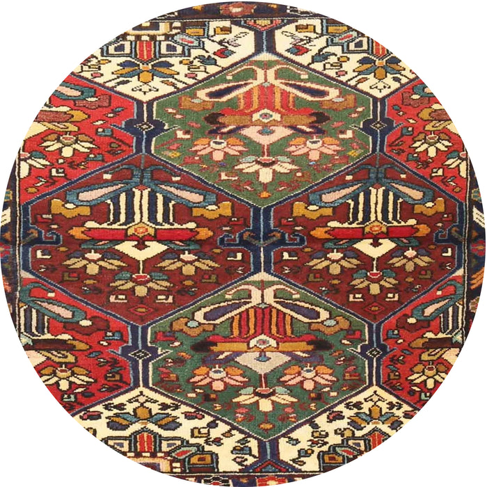 Square Machine Washable Traditional Saffron Red Rug, wshtr4397