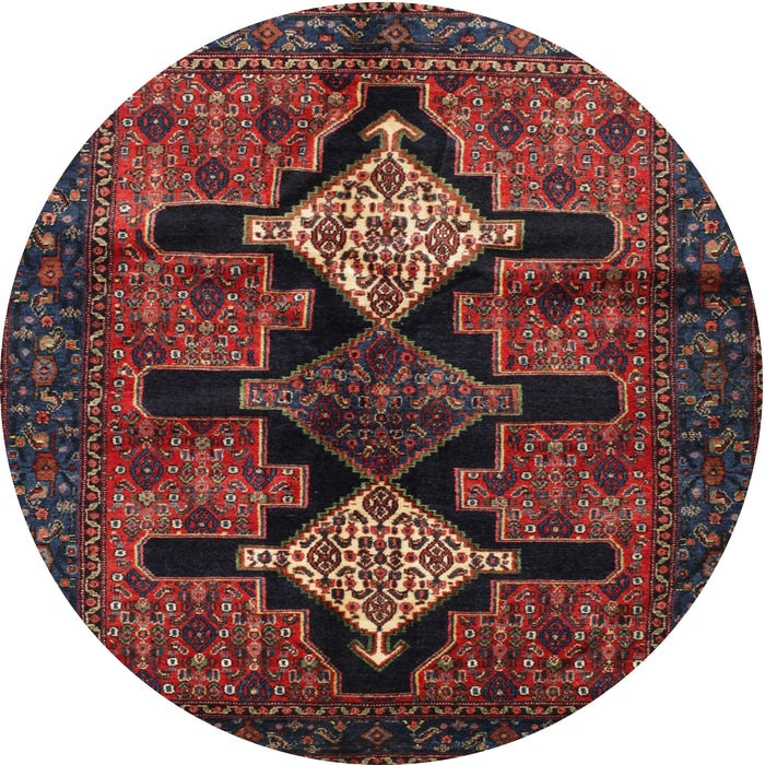 Round Traditional Brown Persian Rug, tr43