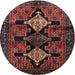 Round Traditional Brown Persian Rug, tr43