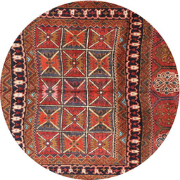 Square Machine Washable Traditional Rust Pink Rug, wshtr4401