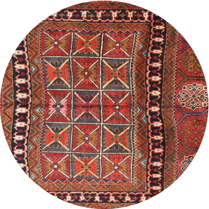 Round Traditional Rust Pink Persian Rug, tr4401