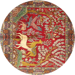 Square Machine Washable Traditional Peru Brown Rug, wshtr4402