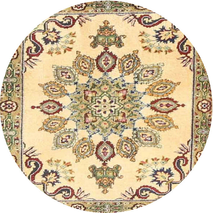 Square Machine Washable Traditional Brown Gold Rug, wshtr4403