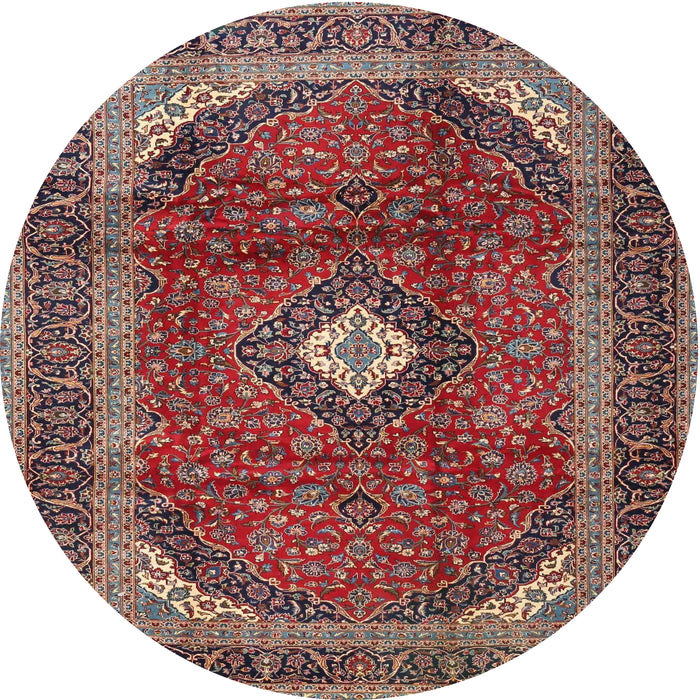 Square Machine Washable Traditional Saffron Red Rug, wshtr4405