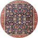 Round Traditional Red Persian Rug, tr4407