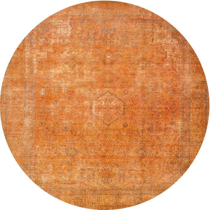 Square Machine Washable Traditional Dark Orange Rug, wshtr4408