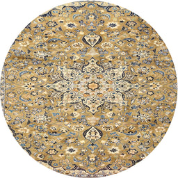 Square Machine Washable Traditional Brown Rug, wshtr4411