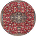 Square Machine Washable Traditional Tomato Red Rug, wshtr4414