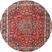 Square Machine Washable Traditional Light Copper Gold Rug, wshtr4415