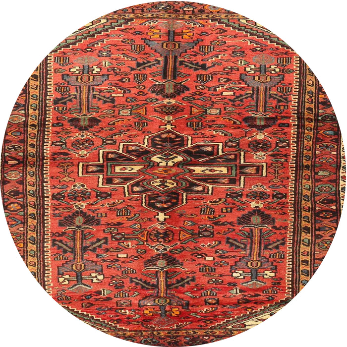 Round Traditional Red Persian Rug, tr4418