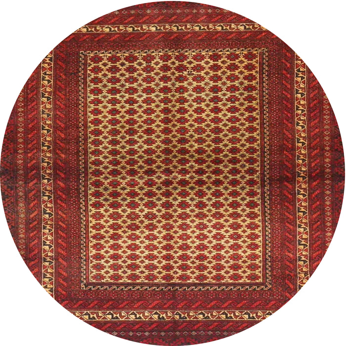 Round Traditional Red Persian Rug, tr4429