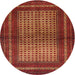 Round Traditional Red Persian Rug, tr4429