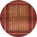 Square Machine Washable Traditional Red Rug, wshtr4429