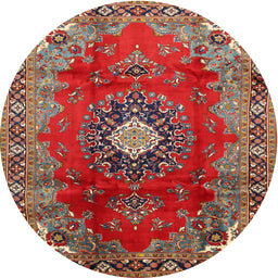 Square Machine Washable Traditional Orange Salmon Pink Rug, wshtr442