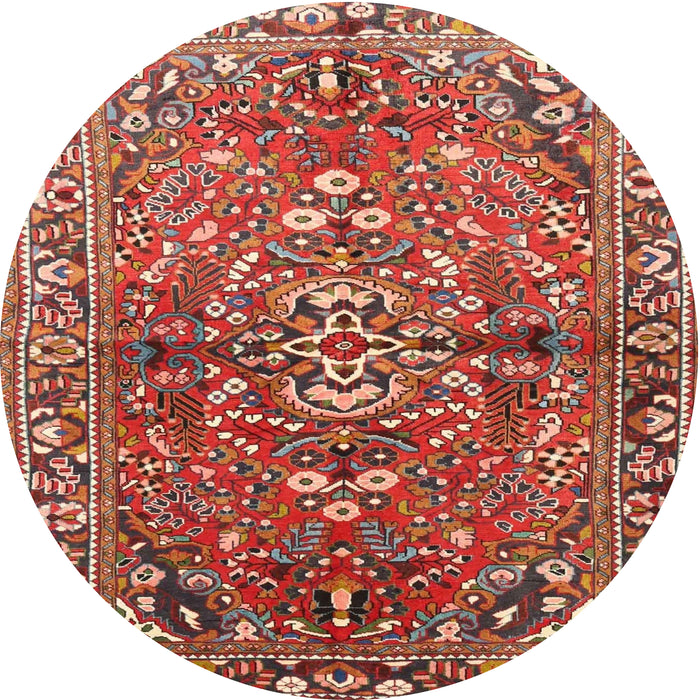 Round Traditional Light Copper Gold Persian Rug, tr4431