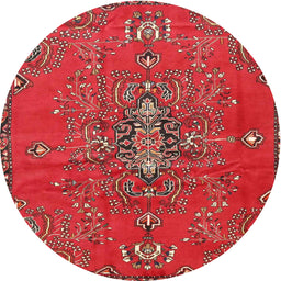 Square Machine Washable Traditional Cherry Red Rug, wshtr4435