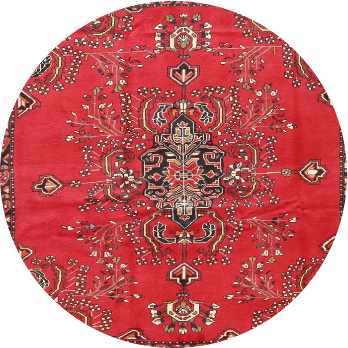 Square Machine Washable Traditional Cherry Red Rug, wshtr4435
