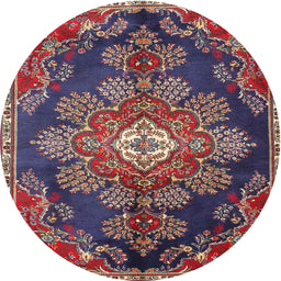 Square Machine Washable Traditional Purple Maroon Purple Rug, wshtr4436