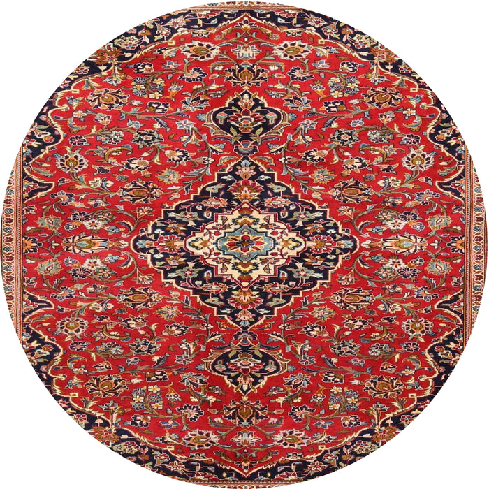 Square Machine Washable Traditional Tomato Red Rug, wshtr4437