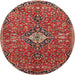 Round Traditional Red Medallion Rug, tr4437