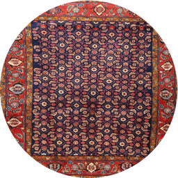 Square Machine Washable Traditional Rust Pink Rug, wshtr4438