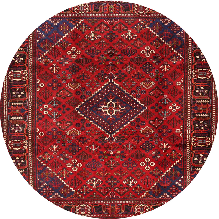 Round Traditional Brown Red Persian Rug, tr4440