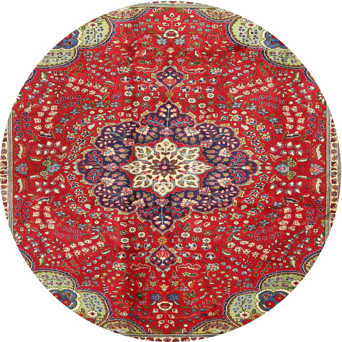 Square Machine Washable Traditional Red Rug, wshtr4441