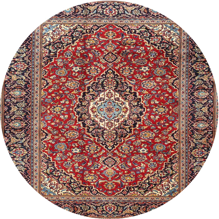 Square Machine Washable Traditional Saffron Red Rug, wshtr4443