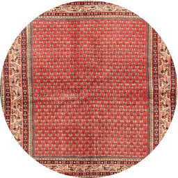 Square Machine Washable Traditional Tangerine Pink Rug, wshtr4448