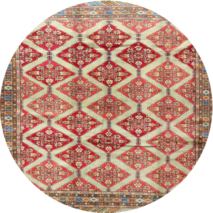 Round Traditional Brown Persian Rug, tr4450