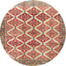Round Traditional Brown Persian Rug, tr4450