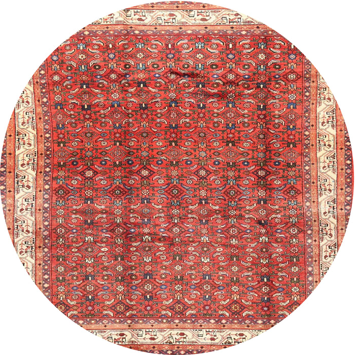 Round Traditional Tangerine Pink Persian Rug, tr4455