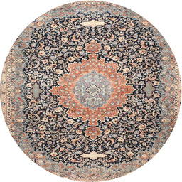 Square Machine Washable Traditional Brown Rug, wshtr4458