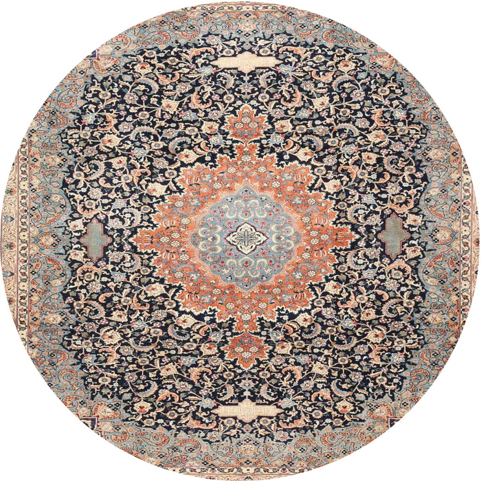 Square Machine Washable Traditional Brown Rug, wshtr4458