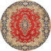 Square Machine Washable Traditional Fire Brick Red Rug, wshtr445