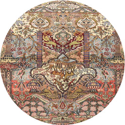 Square Machine Washable Traditional Sienna Brown Rug, wshtr4461