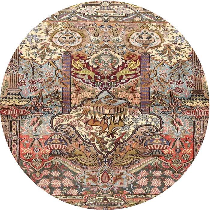 Square Machine Washable Traditional Sienna Brown Rug, wshtr4461