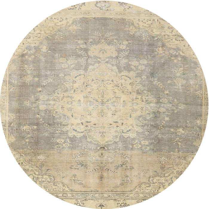 Round Traditional Brown Persian Rug, tr4462