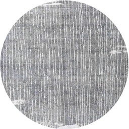 Round Traditional Gray Persian Rug, tr4466