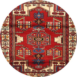 Square Machine Washable Traditional Tomato Red Rug, wshtr4472