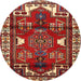 Square Machine Washable Traditional Tomato Red Rug, wshtr4472